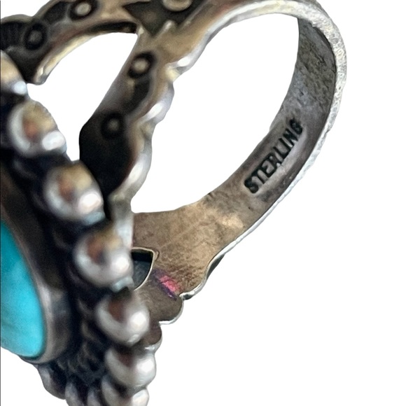 Vintage turquoise and sterling silver ring - Picture 3 of 9